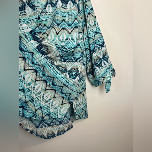 Catherine’s Plus Sz 18-20 Sheer Shiffon Blouse Top Blue Comfortable  Lightweight - Picture 4 of 10